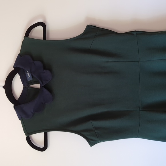 Modcloth Dark Green Peter Pan Collar Dress - Size Large - Picture 6 of 14